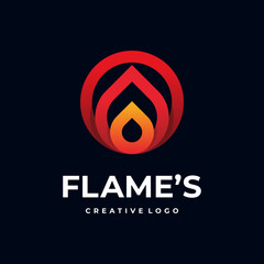 Aufkleber - Modern Iconic Flame Logo, Fire Icon designs