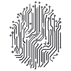 Poster - Abstract Fingerprint Design with Circuit Board Pattern Background