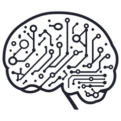 Poster - Brain with Circuitry Design Representing Technology and Innovation