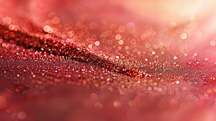 Poster - Delicate pink light with glitter effects creates mesmerizing motion, evoking sense of wonder and beauty. shimmering particles dance gracefully, enhancing enchanting atmosphere