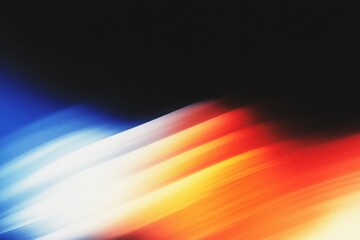 Fototapete - Abstract lines of light with motion blur. Dynamic pattern of blue to red color gradient. Modern background for digital design.