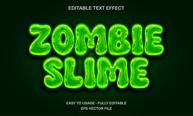 Poster - Zombie slime text, editable text effect with vibrant green gooey cartoon horror style