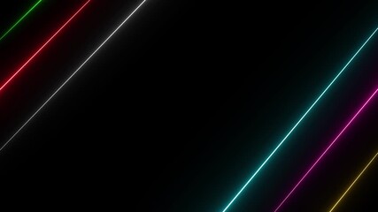 Poster - Dynamic Neon Lines Abstract Background Animation Bright Colorful Glowing Stripes Modern. Neon Bright Colorful Lines Animation with Futuristic Design and Seamless Loop.