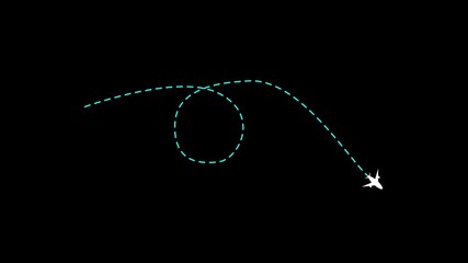 Poster - Airplane Flight Path Animation with Seamless Loop and Modern Navigation Design. Airplane Flight Path Animation Loop Seamless Air Travel Journey Airplane Route Navigation System.