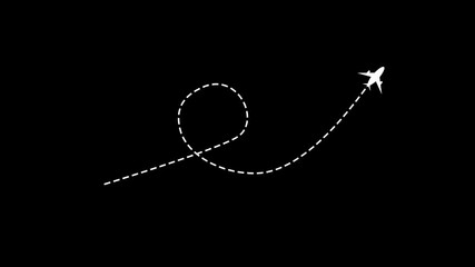 Poster - Airplane Flight Path Animation Air Travel Journey Route Airplane Icon Minimalist Design Airliner. Minimalist Airplane Flight Path Animation with Seamless Loop and Clean Design.