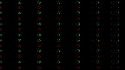 Poster - Abstract Red Green Circle Animation Loop Seamless Motion Graphics Background Technology Data. Digital background. Binary Circles Animation with Digital Network Pattern and Seamless Loop.