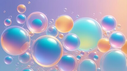 Fototapete - Abstract Colorful Bubbles Floating Background with Gradient Light Effect
