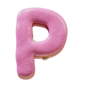 3D Font.Chocolate Biscuit Donut Font Concept. Isometric Alphabet. Numbers And Letters. 3d rendering isolated on white background