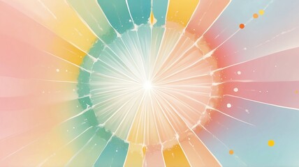 Poster - Abstract Light Burst Art in Pastel Colors for Background and Design