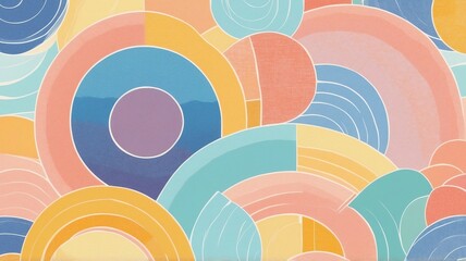 Poster - Abstract Pastel Circles Pattern Playful Background for Creative Design Projects