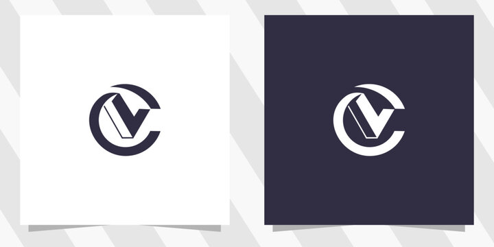 letter vc cv logo design