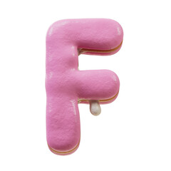 Poster - 3D Font.Chocolate Biscuit Donut Font Concept. Isometric Alphabet. Numbers And Letters. 3d rendering isolated on white background