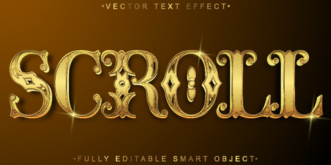 Poster -  Ancient Historical Scroll Parchment Manuscript Document Style Design Vector Fully Editable Smart Object Text Effect