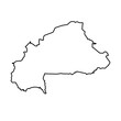 © udin - Vector Illustration of Outline Map of Burkina Faso in black with white background.