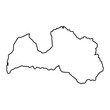 © udin - Vector Illustration of Outline Map of Latvia in black with white background.