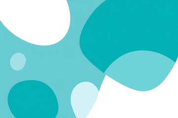 Poster - An Abstract Teal and White Organic Shape Design Featuring Fluid and Gentle Curves Creating a Calm and Modern Visual Aesthetic Ideal for Backgrounds