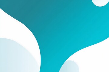 Poster - An Abstract Visual Representation Showcasing Smooth Organic Shapes and a Tranquil Gradient of Teal and White Hues Perfect for Modern Design Projects and Digital Art Applications