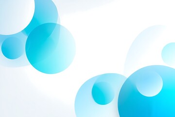 Fototapete - Abstract Blue Bubbles Floating on White Background With Gentle Light Effects and Smooth Gradient Colors Creating a Clean and Modern Design
