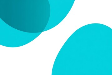 Poster - Exploring the Dynamic Interplay of Abstract Teal Shapes on a Clean White Background Illustrating Fluid Movement and Modern Design Principles