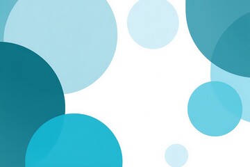 Poster - Abstract Soft Blue Circles Floating and Overlapping on a Clean White Background Minimalist Design with Gentle Gradients and Transparency Effects for a Calm and Modern Aesthetic