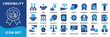 © BAMBANG G - CREDIBILITY icon collection set. Containing credibility,trust,reputation,integrity,honesty,authenticity,transparency,ethics,accountability,loyalty icon. dual tone vector.