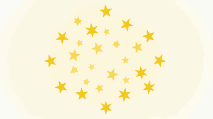 Poster - Golden stars scattered on soft yellow background in an abstract pattern
