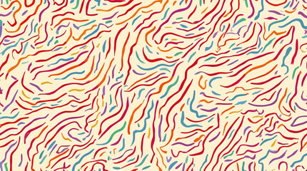Poster - Abstract pattern featuring colorful brush strokes and wavy lines design