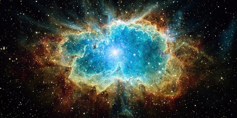 Wall Mural - A breathtaking explosion of stardust and nebula-like colors expanding in deep space