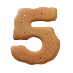Poster - 3D Font.Chocolate Biscuit Donut Font Concept. Isometric Alphabet. Numbers And Letters. 3d rendering isolated on white background