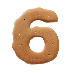 Poster - 3D Font.Chocolate Biscuit Donut Font Concept. Isometric Alphabet. Numbers And Letters. 3d rendering isolated on white background