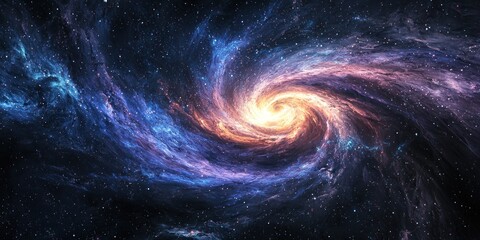 Wall Mural - A cosmic horizon where swirling galaxies blend seamlessly into abstract patterns
