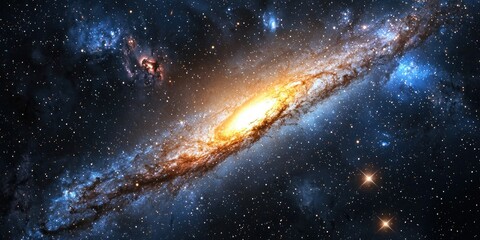 Wall Mural - A cosmic horizon where swirling galaxies blend seamlessly into abstract patterns