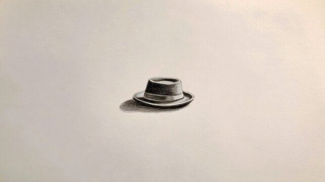 A grayscale drawing of a fedora
