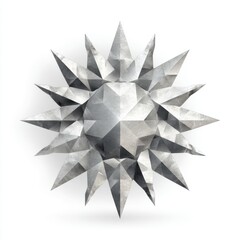 Poster - Abstract Gray Polygonal Sun 3D Render