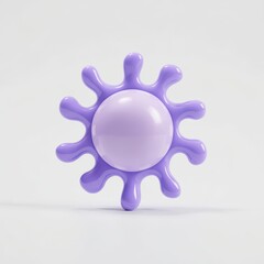 Fototapete - Abstract Light Purple 3D Sun Splash Design on White Background