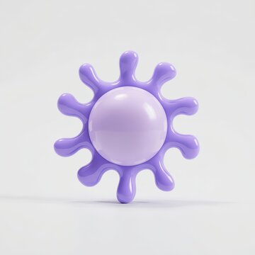 Abstract Light Purple 3D Sun Splash Design on White Background