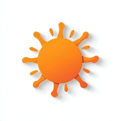 Poster - Abstract Orange Sun Illustration Paper Cut Style with Soft Shadows