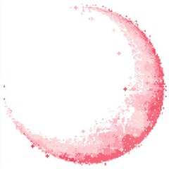 Poster - Abstract Pink Crescent Particle Design on White Background