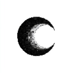 Fototapete - Abstract Pixelated Crescent Moon Illustration