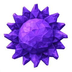 Poster - Abstract Purple Geometric Sun Polygonal Low Poly Design