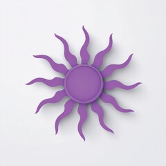 Fototapete - Abstract Purple Sun Design on White Background