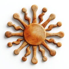 Poster - Abstract Rusty Orange Sun like Form with Extending Arms