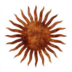 Poster - Abstract Rusty Sun Graphic with Textured Brown and Orange Tones