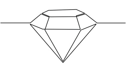 Poster - 
Continuous Line Drawing of Diamond Icon. Hand Drawn Symbol Vector Illustration, Continuous one line drawing of diamond stone. Editable line vector, Diamond Shape Continuous Line Illustration.