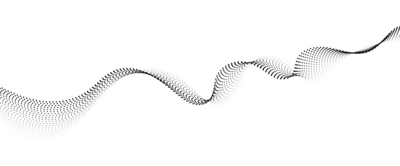 Poster - flowing dot wave halftone gradient pattern on transparent background