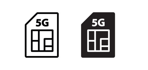 Poster - 5G sim networking icon. 5g internet symbol. Sim network symbol png and vector illustration on transparent background