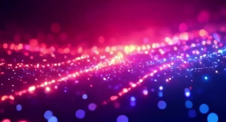 Poster - Abstract background animation with light particles in red, blue and purple