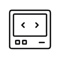 Fototapete - Minimalist Green Monochrome Terminal Screen Icon Representing Digital Communication and Coding