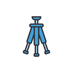 Poster - Stylized Blue Tripod Illustration For Camera Or Photographic Device