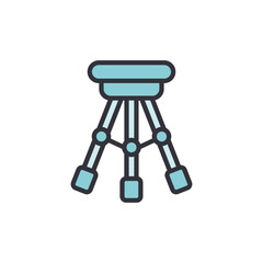 Poster - Stylized Blue Three Legged Device With Rounded Details Illustration